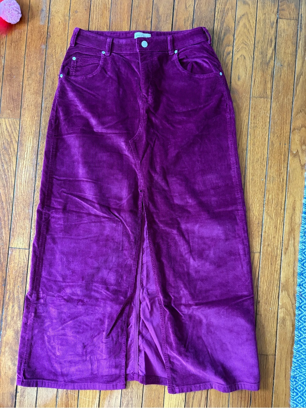 Pilcro Berry Corduroy Skirt